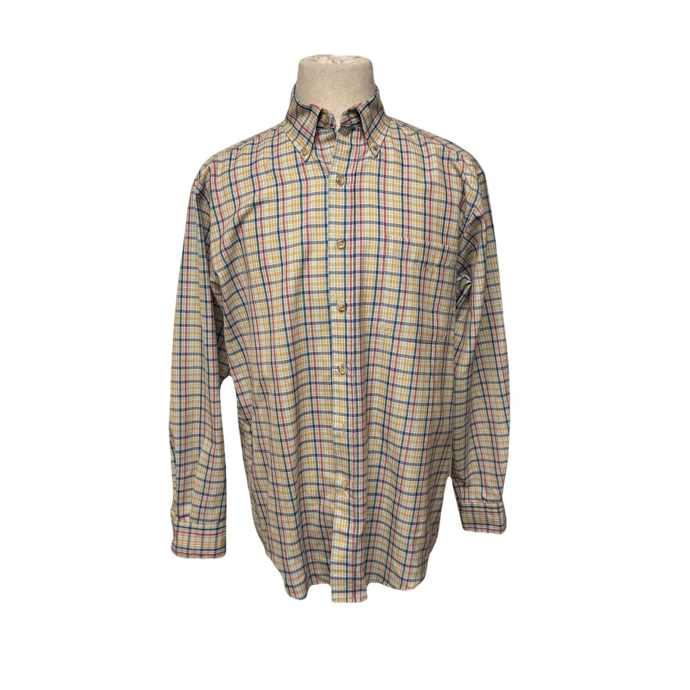 Pendleton Plaid Button Up Shirt Long Sleeve Medium 100% Wool Button Down Collar